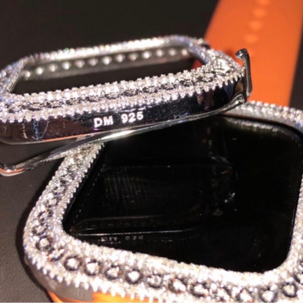 Real diamond Apple Watch bezel for series 8 Genuine diamonds NOT CZ 45mm, 41mm - Picture 15 of 15